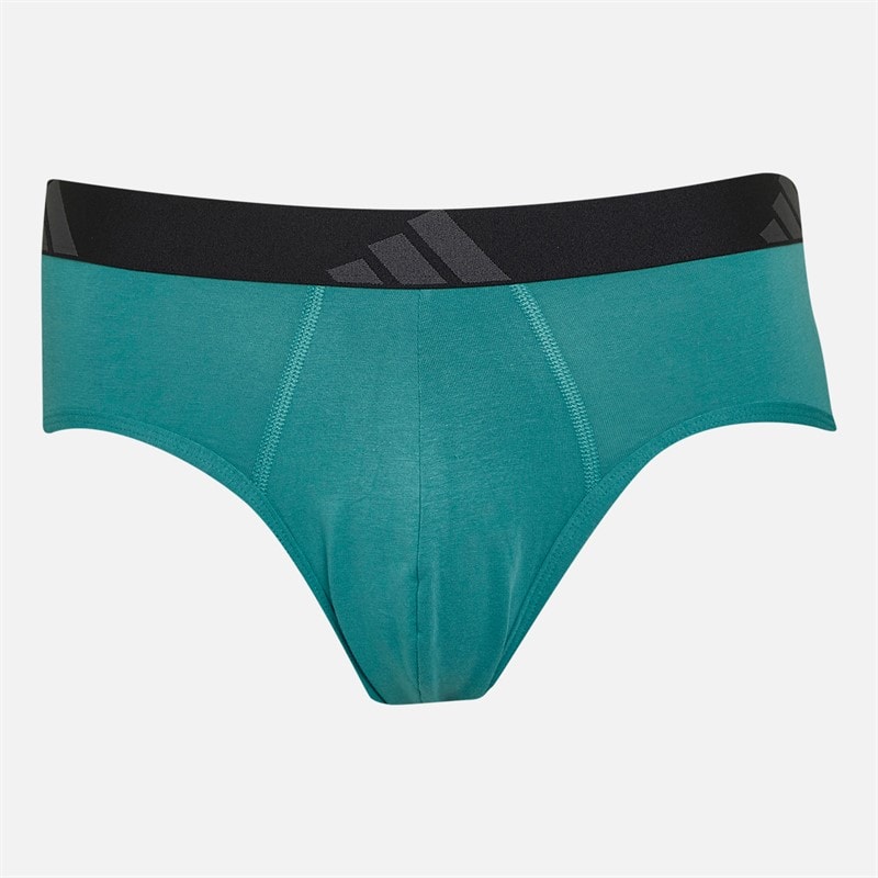 adidas Mens Three Pack Briefs Black/Green - Image 3