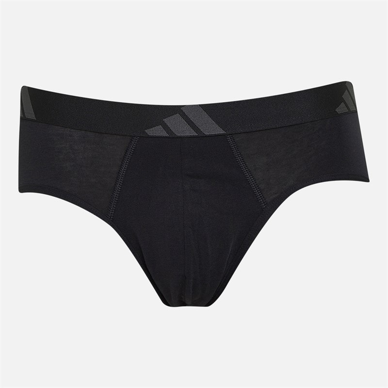 adidas Mens Three Pack Briefs Black/Green - Image 4