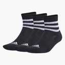 adidas 3-Stripes Cushioned Three Pack Mid Cut Crew Socks Black/White