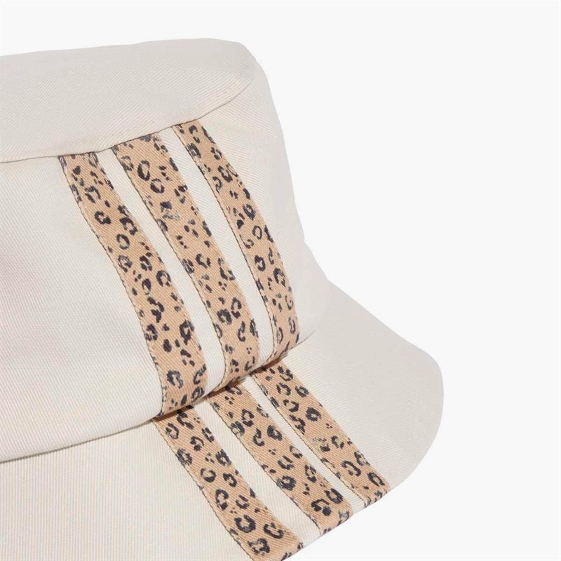 adidas Mens 3-Stripes Leopard Graphic Bucket Hat Beige/Black - Image 2