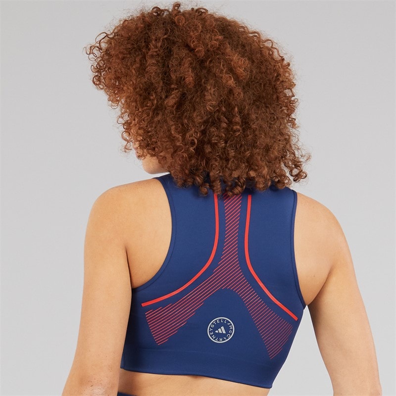adidas Womens adidas By Stella McCartney Running Crop Top Team Navy Blue - Image 2