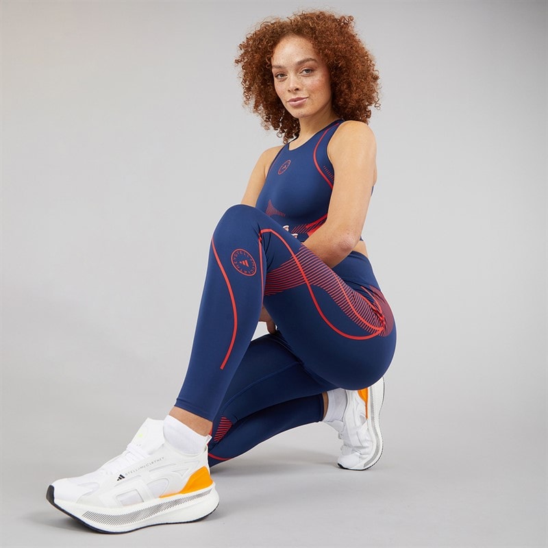 adidas Womens adidas By Stella McCartney Running Leggings Team Navy Blue - Image 4