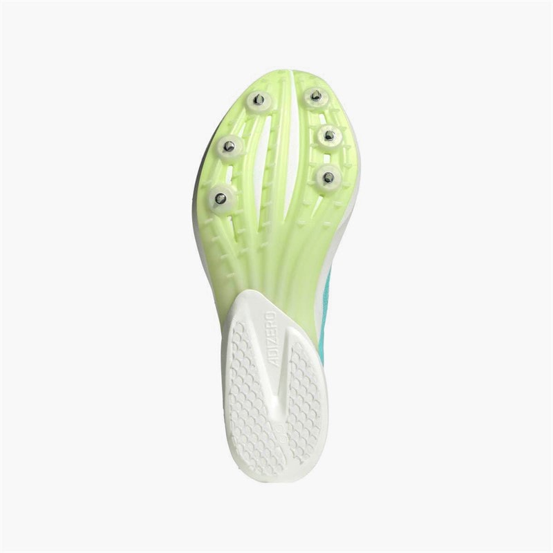 adidas Mens Adizero Avanti Long Distance Running Spikes Flash Aqua/Zero Metalic/Lucid Lemon - Image 2