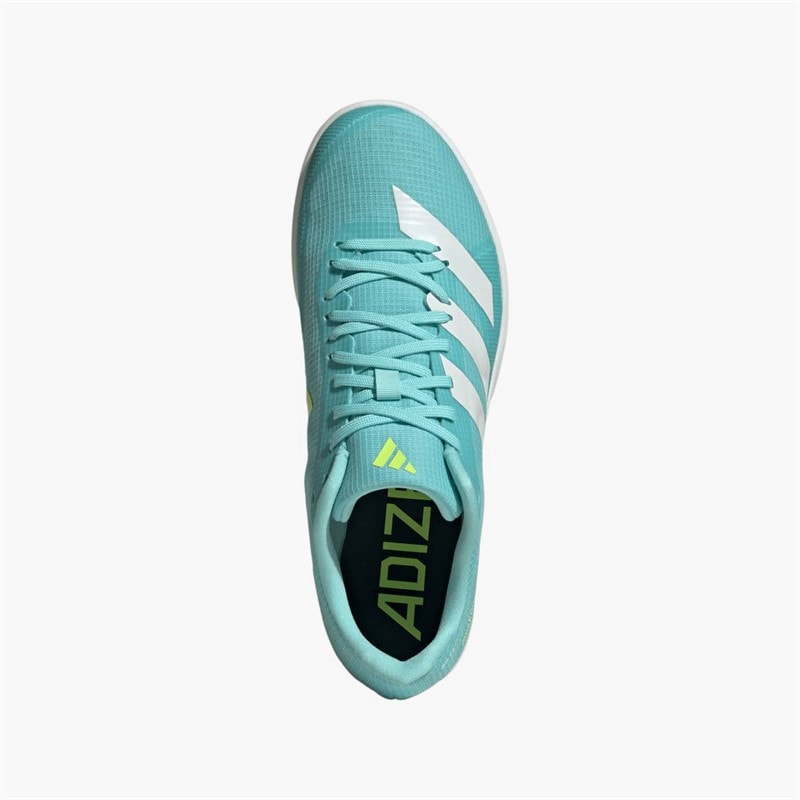 adidas Mens Adizero Long Jump Field Event Spikes Flash Aqua/Zero Metalic/Lucid Lemon - Image 4