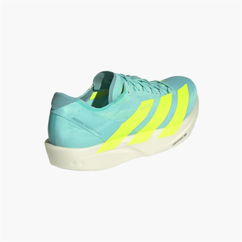 adidas Mens Adizero Takumi Sen 11 Neutral Running Shoes Flash Aqua/Zero Metalic/Mint Ton - Image 3