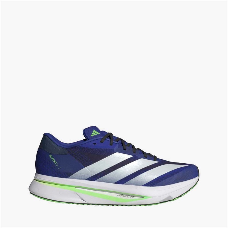 adidas Mens Adizero SL2 Neutral Running Shoes Lucid Blue/Cloud White/Lime Burst - Image 1