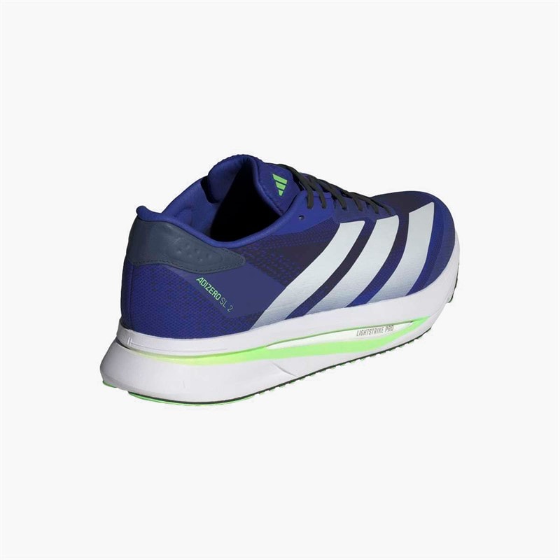 adidas Mens Adizero SL2 Neutral Running Shoes Lucid Blue/Cloud White/Lime Burst - Image 3