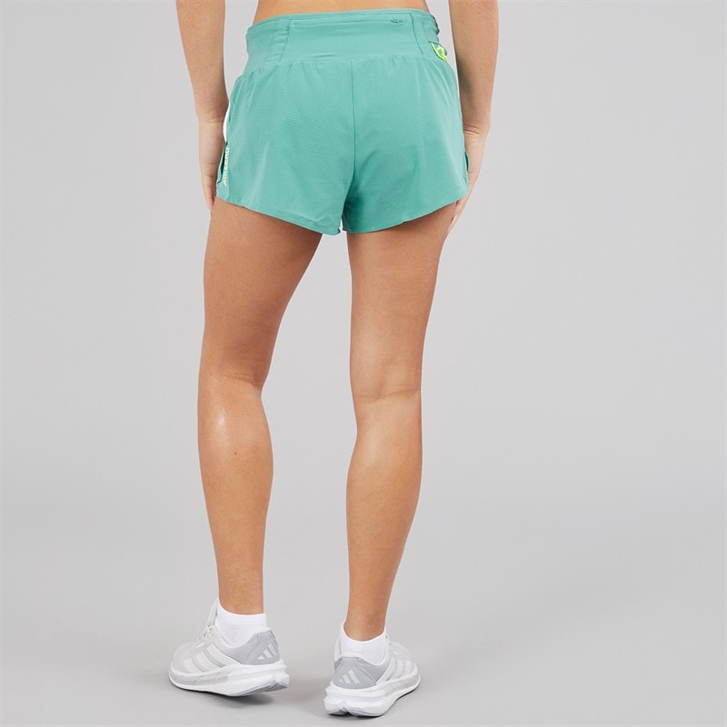 adidas Womens Adizero Gel Pocket Running Shorts Powder Teal - Image 2