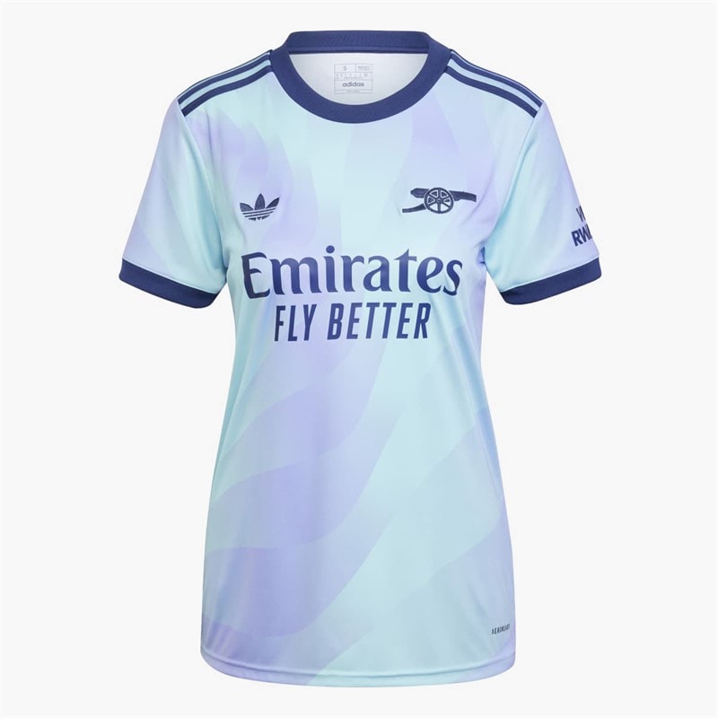 adidas Womens AFC Arsenal FC 24/25 Third Jersey Clear Aqua/Light Flare Purple - Image 1