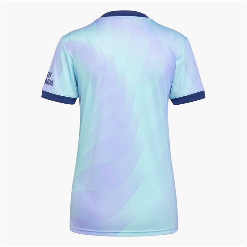 adidas Womens AFC Arsenal FC 24/25 Third Jersey Clear Aqua/Light Flare Purple - Image 2