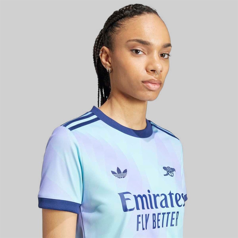 adidas Womens AFC Arsenal FC 24/25 Third Jersey Clear Aqua/Light Flare Purple - Image 4