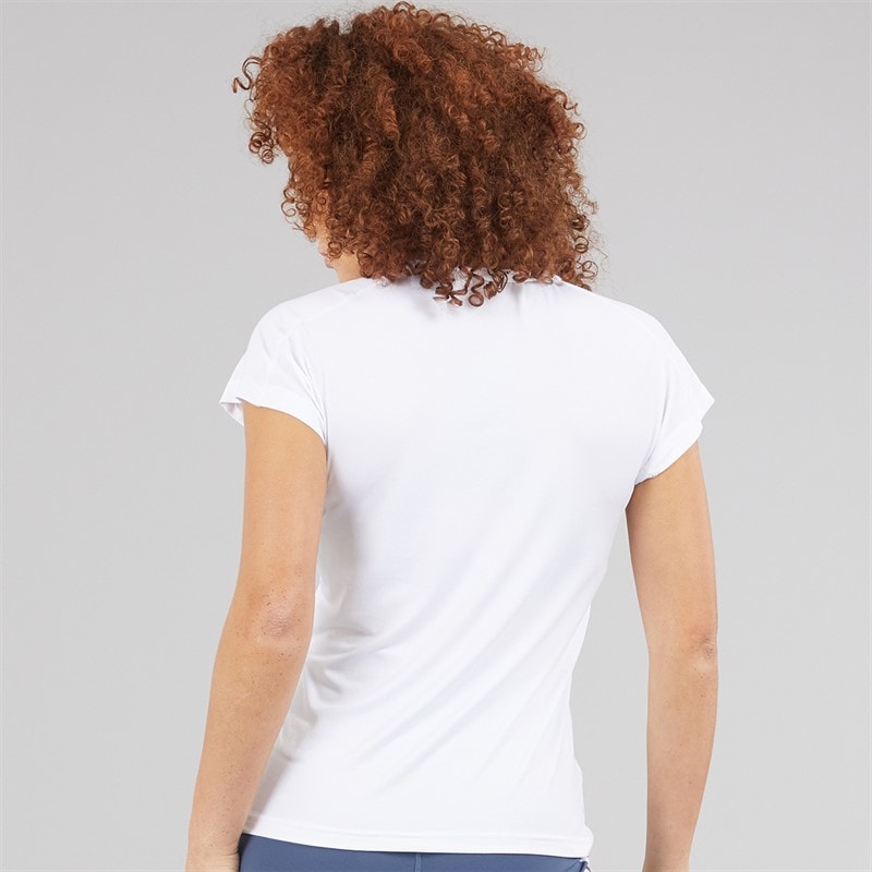 adidas Womens Aeroready Workout Essentials V-Neck T-Shirt White - Image 2