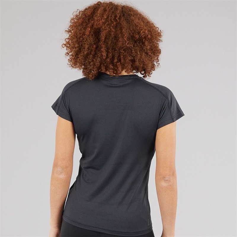 adidas Womens Aeroready Workout Essentials V Neck T-Shirt Black - Image 2