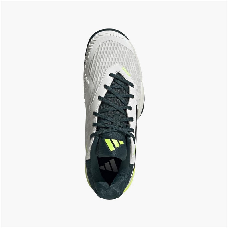 adidas Junior Barricade All Court Tennis Shoes Off White/Core Black/Aurora Ivy - Image 4