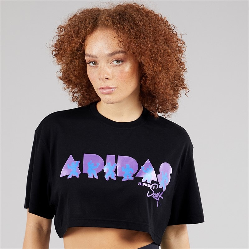 adidas Womens X Jeremy Scott Loose Fit T-Shirt Black - Image 1