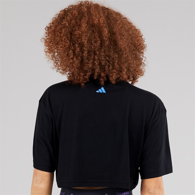 adidas Womens X Jeremy Scott Loose Fit T-Shirt Black - Image 2