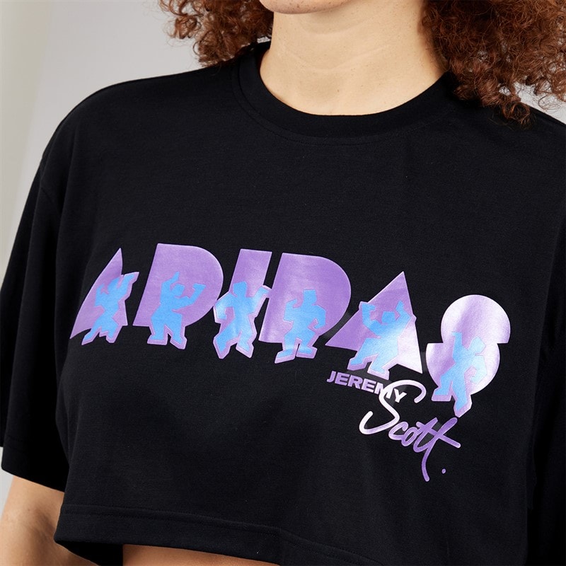 adidas Womens X Jeremy Scott Loose Fit T-Shirt Black - Image 3