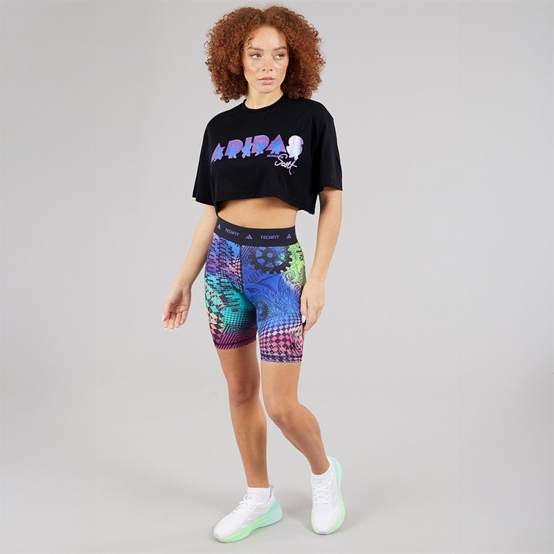 adidas Womens X Jeremy Scott Loose Fit T-Shirt Black - Image 4