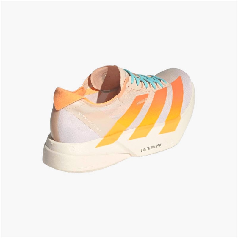 adidas Womens Adizero Adios Pro 4 Neutral Running Shoes Crystal Sand/Flare Orange/Flash Aqua - Image 3