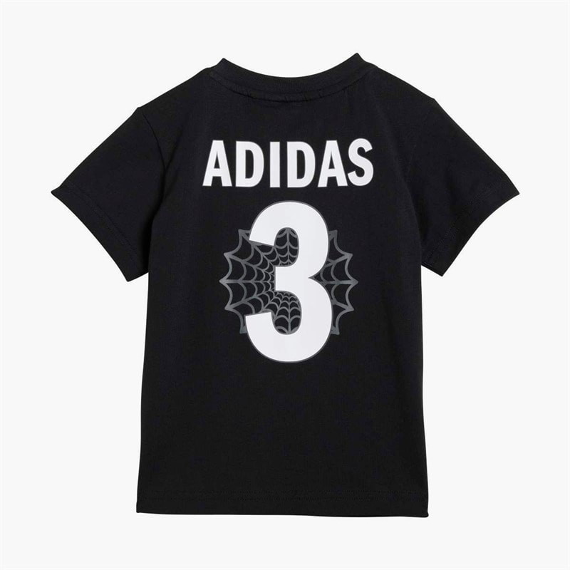 adidas Infant X Marvel Spider Man T-Shirt And Shorts Set Black/White - Image 2