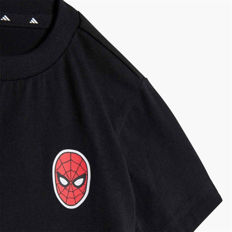 adidas Infant X Marvel Spider Man T-Shirt And Shorts Set Black/White - Image 4