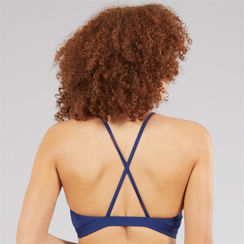 adidas Womens Aeroreact Graphic Light Support Bra Top Dark Blue - Image 2