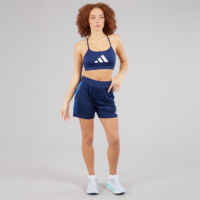 adidas Womens Aeroreact Graphic Light Support Bra Top Dark Blue - Image 4