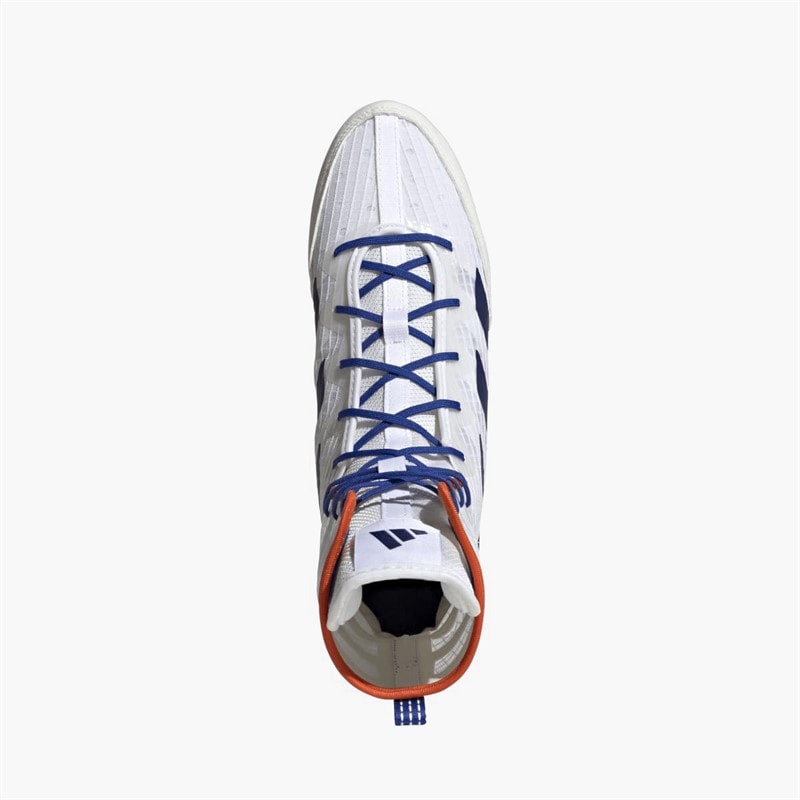 adidas Mens Box Hog 4 Boxing Shoes Cloud White/Dark Blue/Royal Blue - Image 4