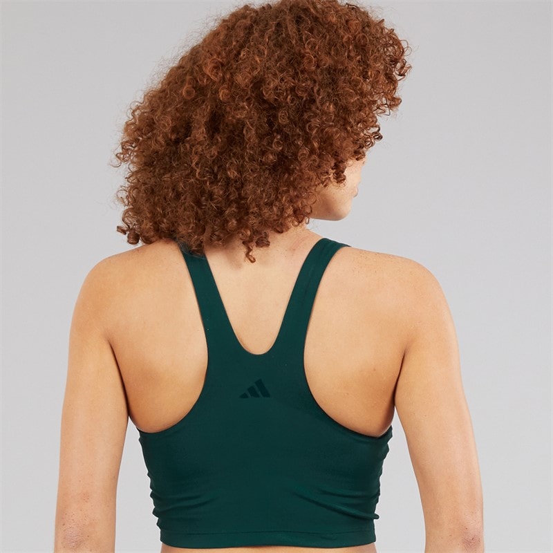 adidas Womens All Me Medium Support Bra Tank Top Aurora Ivy - Image 2