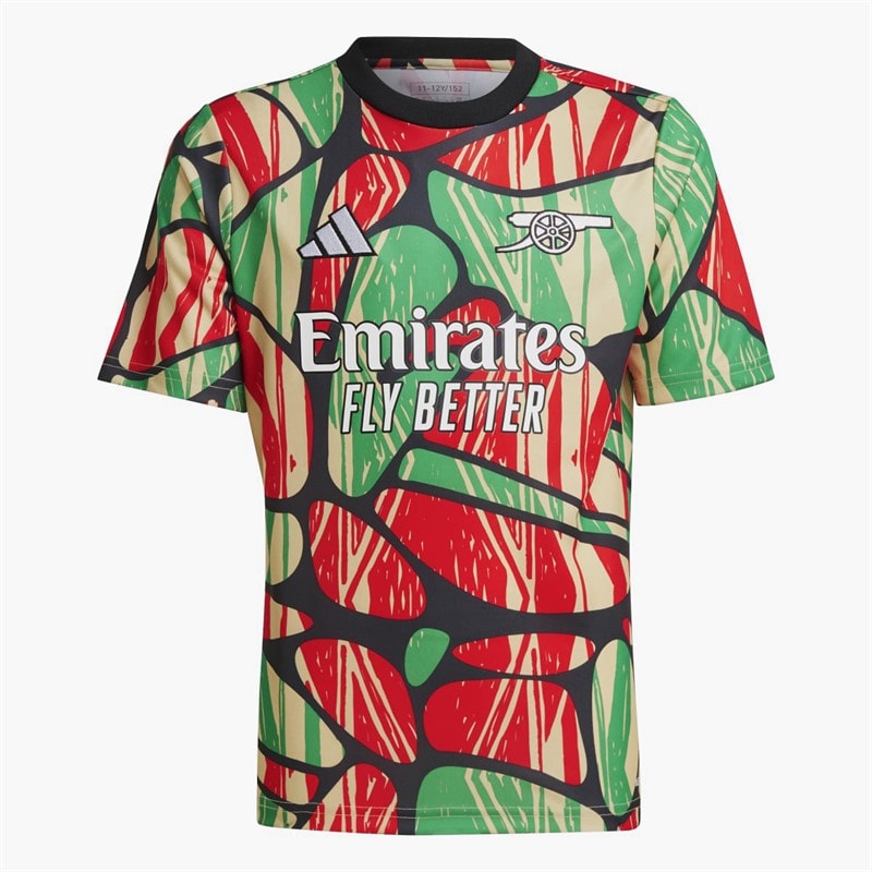 adidas Junior Boys AFC Arsenal FC 24/25 Pre Match Jersey Red/Black - Image 1