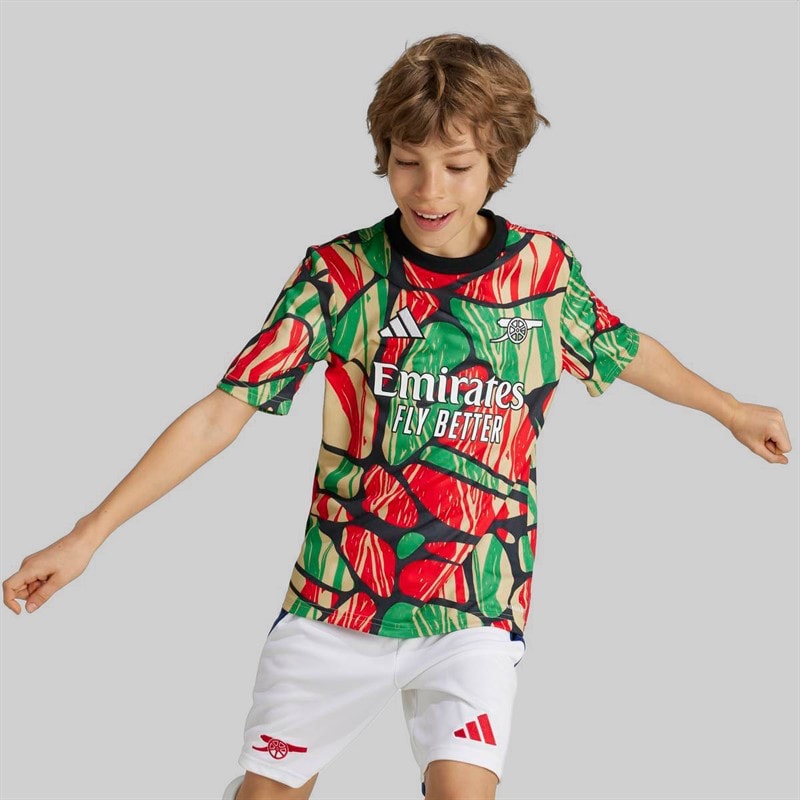 adidas Junior Boys AFC Arsenal FC 24/25 Pre Match Jersey Red/Black - Image 3