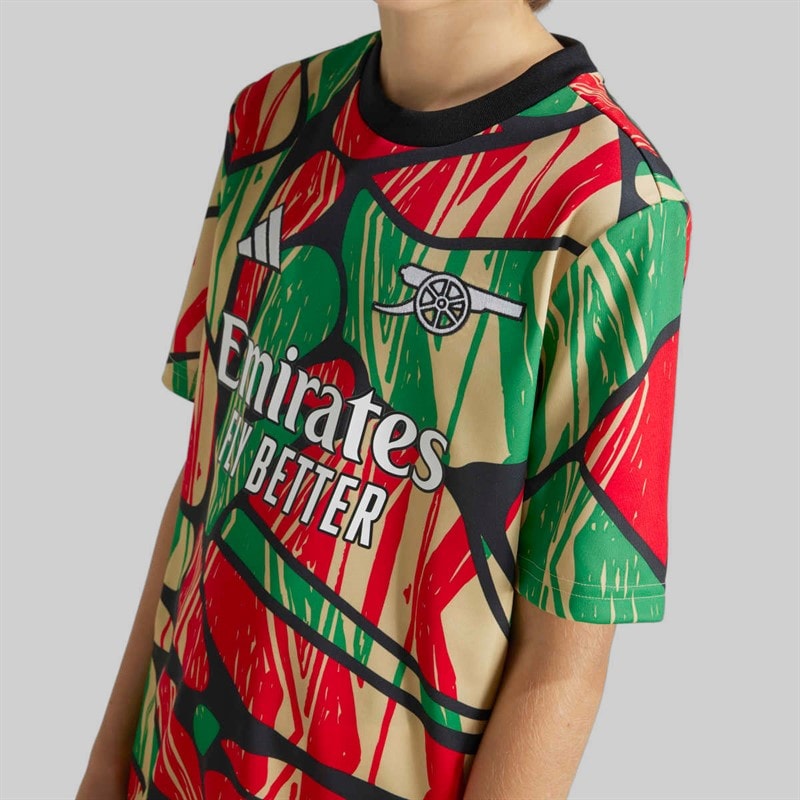 adidas Junior Boys AFC Arsenal FC 24/25 Pre Match Jersey Red/Black - Image 4