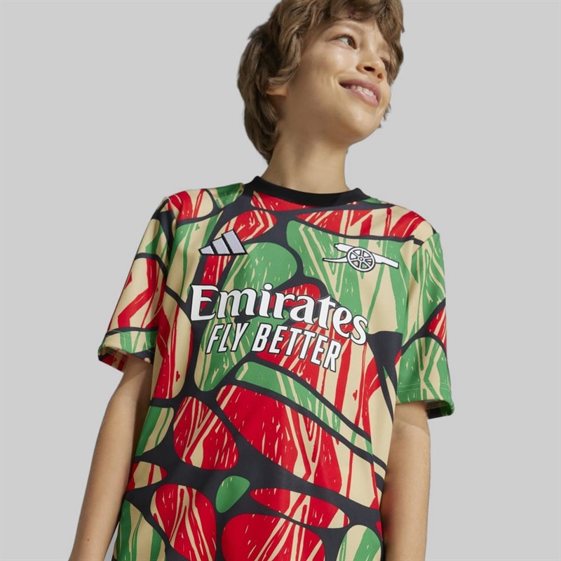 adidas Junior Boys AFC Arsenal FC 24/25 Pre Match Jersey Red/Black - Image 5