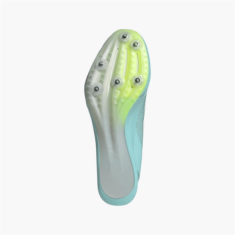 adidas Mens Adizero Finesse Sprinting Running Spikes Flash Aqua/Zero Metalic/Lucid Lemon - Image 2