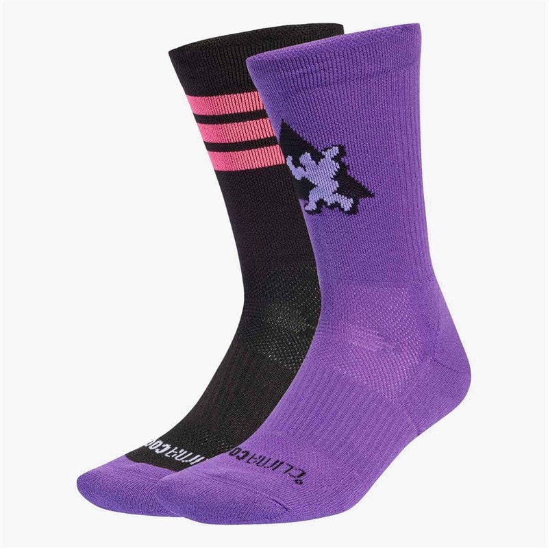 adidas  adidas X Jeremy Scott Two Pack Crew Socks Active Purple/Black - Image 1