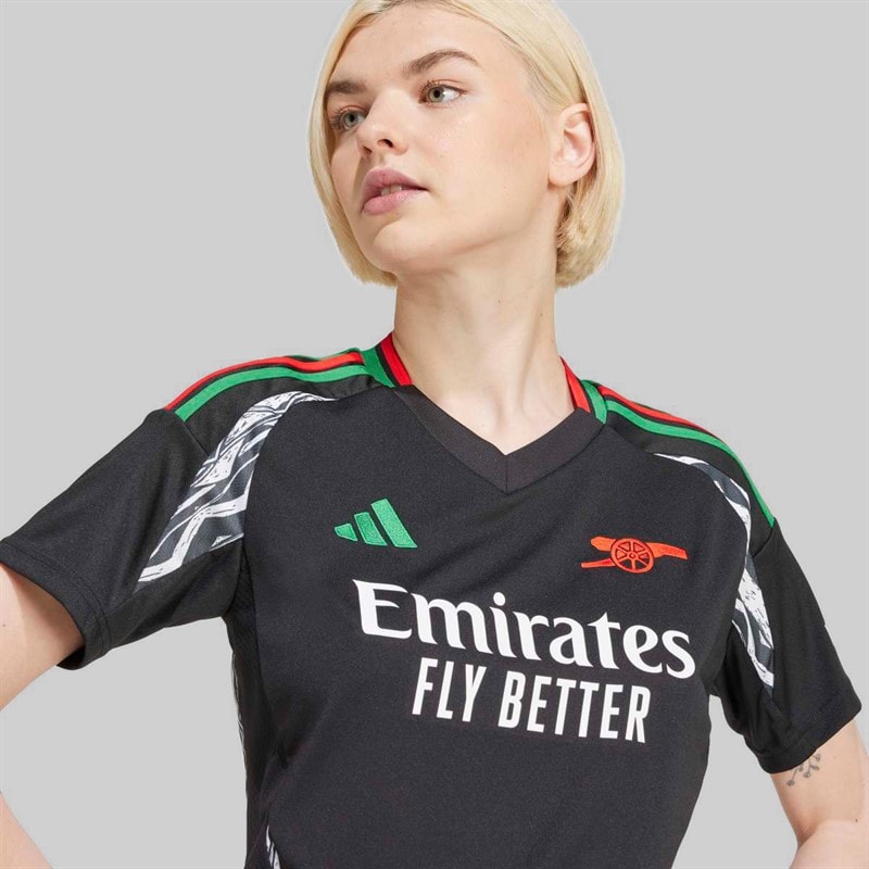 adidas Womens AFC Arsenal 24/25 Away Jersey Black - Image 4