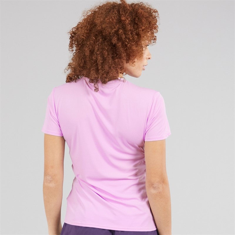 adidas Womens Adizero Essentials Running T-Shirt Powder Plum - Image 2
