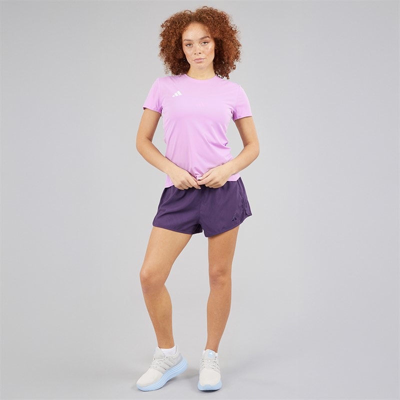 adidas Womens Adizero Essentials Running T-Shirt Powder Plum - Image 4