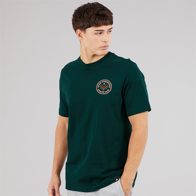 adidas Mens Country Club Scenic Back Graphic T-Shirt Aurora Ivy - Image 2