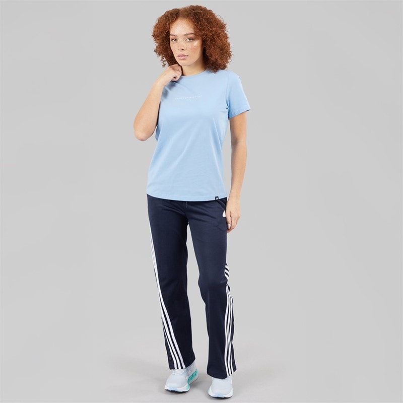 adidas Womens Codes Doodle Camp Back Graphic T-Shirt Glow Blue - Image 4