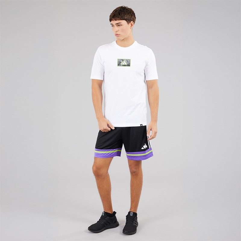 adidas Mens Camo Shape Graphic T-Shirt White - Image 4