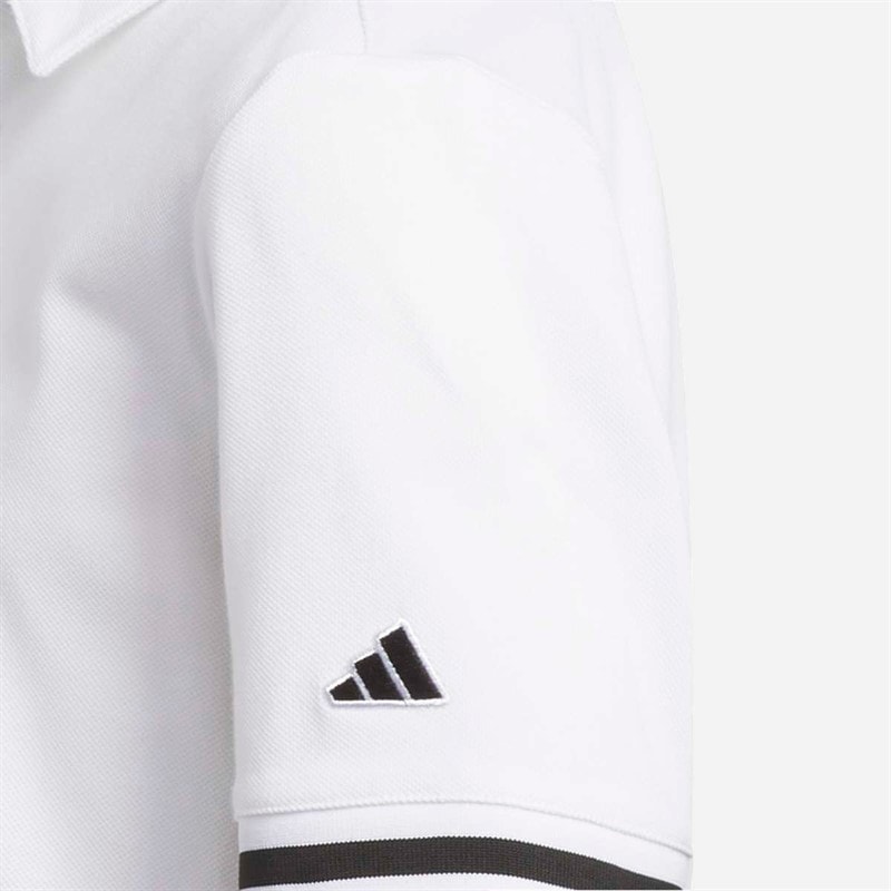 adidas Boys Junior Club Golf Polo Shirt White - Image 3