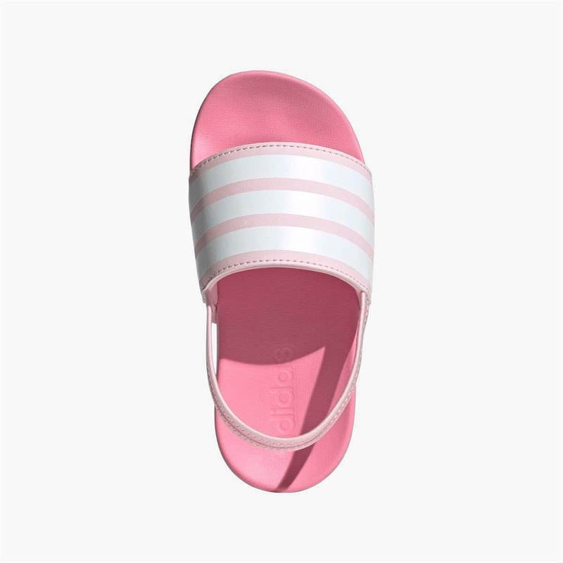 adidas Kids Adilette Estrap Sliders Clear Pink/Cloud White/Bliss Pink - Image 4