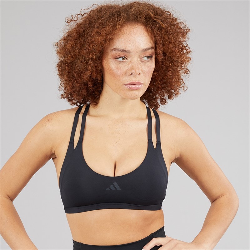 adidas Womens Aeroimpact Luxe Training Light Support Sports Bra Black
