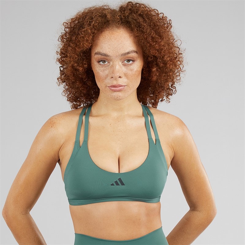 adidas Womens Aeroimpact Luxe Training Light Support Sports Bra Preloved Teal - Image 3