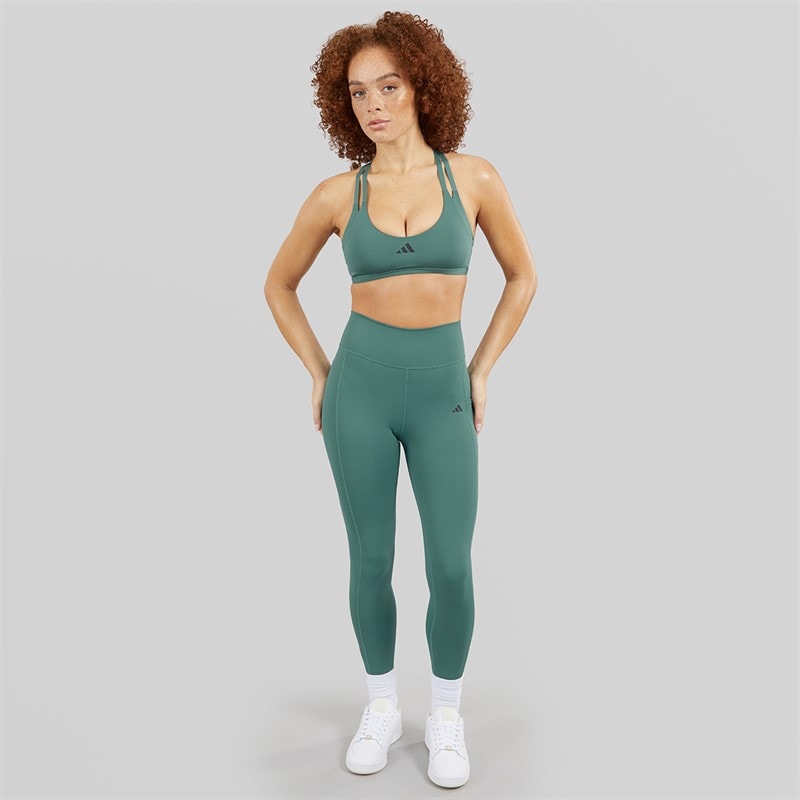 adidas Womens Aeroimpact Luxe Training Light Support Sports Bra Preloved Teal - Image 4