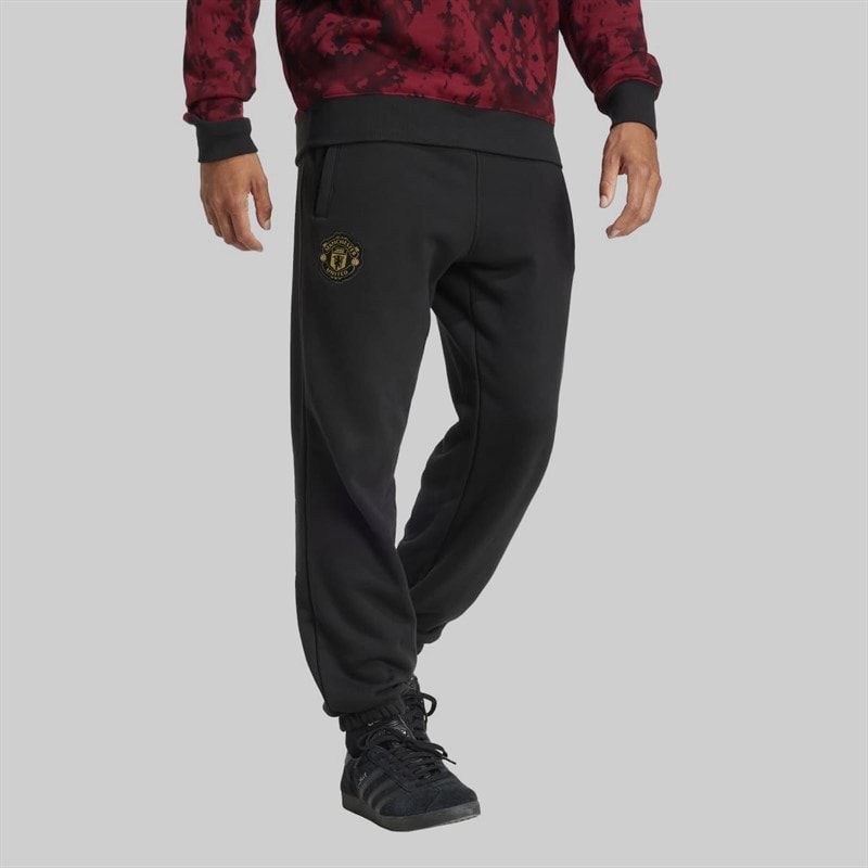 adidas Mens MUFC Manchester United Chinese New Year Track Pants Black - Image 2