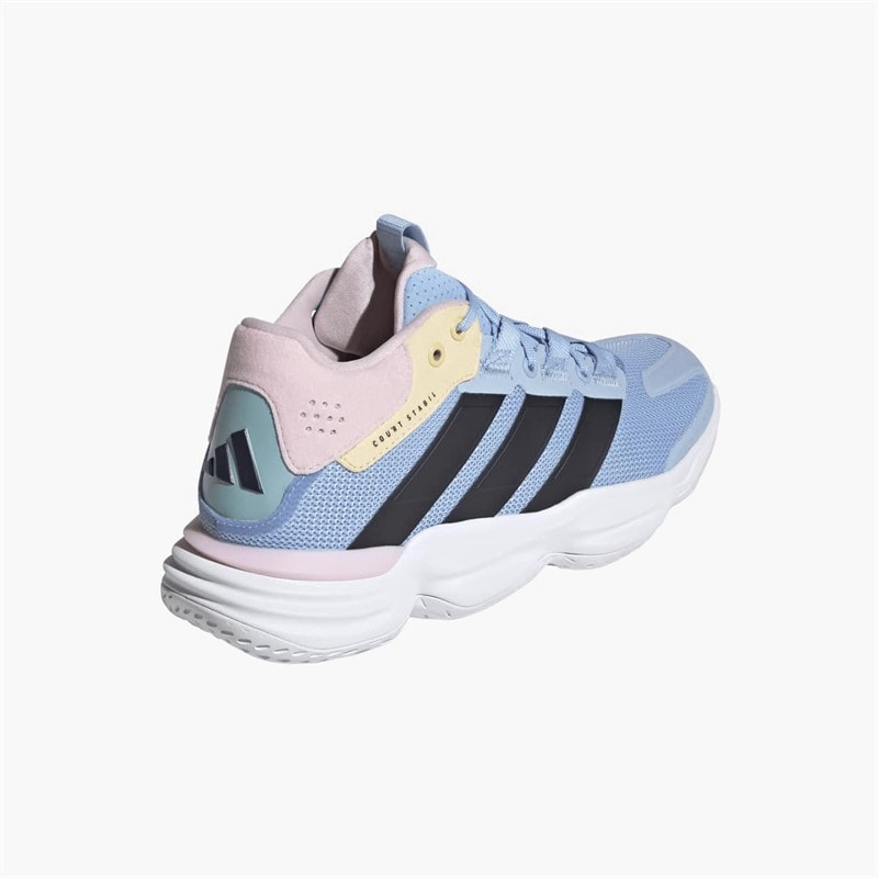 adidas Womens Courtstabil Indoor Court Shoes Blue/Bright Royal/Team Solar Orange - Image 3