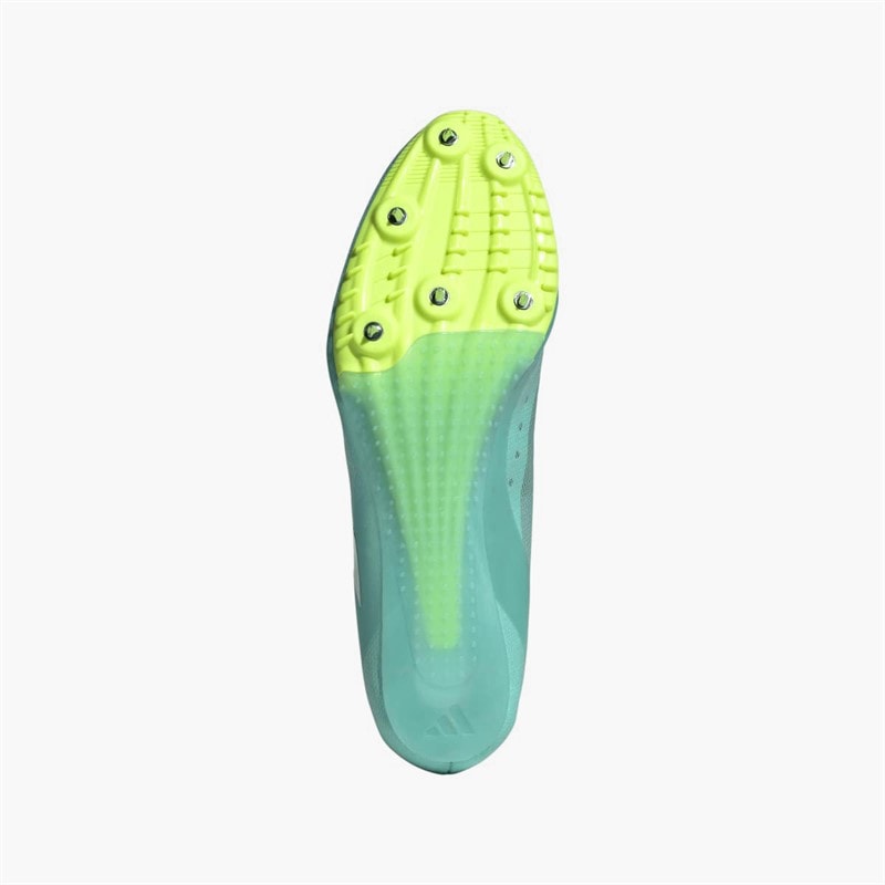 adidas Mens Adizero Sprintstar Sprinting Running Spikes Flash Aqua/Zero Metalic/Lucid Lemon - Image 2