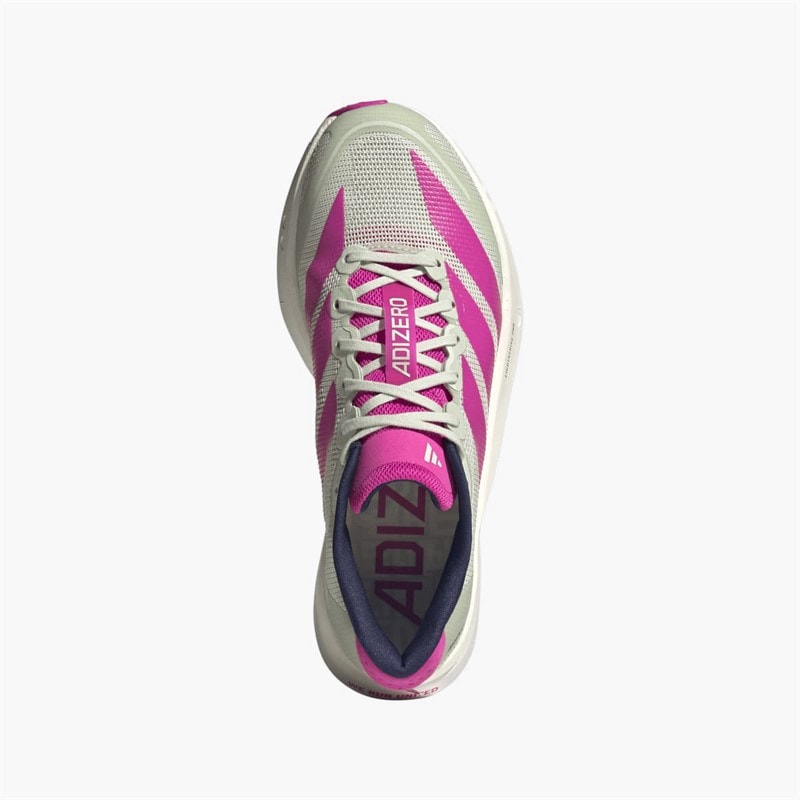 adidas Womens Adizero Boston 13 BMW Berlin Marathon 2025 Neutral Running Shoes Linen Green/Shock Pink/Dark Blue - Image 4